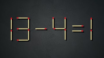 Turn the wrong equation into correct | Matchstick puzzle 13-4=1