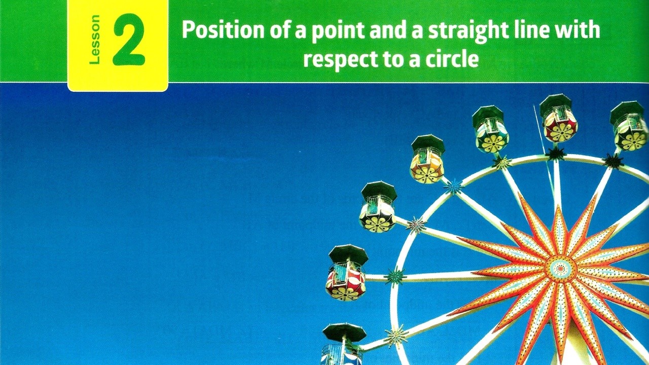 Prep3\ Math 2026 - 2nd term\ Unit 4 \ Lesson 2 \ Position of a point and a straight line with circle