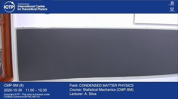 Statistical Mechanics (CMP-SM) Lecture 8