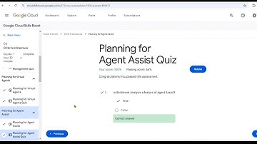Planning for Agent Assist Quiz answer || CCAI Architecture Quiz || #quiz #gcp #arcadeclassroom