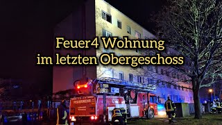 Feuer4 Wohnung - Wohnungsbrand im letzen Obergeschoss in der Lutherstadt-Wittenberg am 25.11.2023