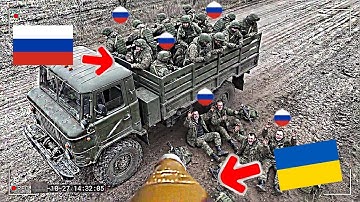 Ukrainian Azov FPV Drone Caught Broken Truck Full of Russian Troops in Pokrovsk!