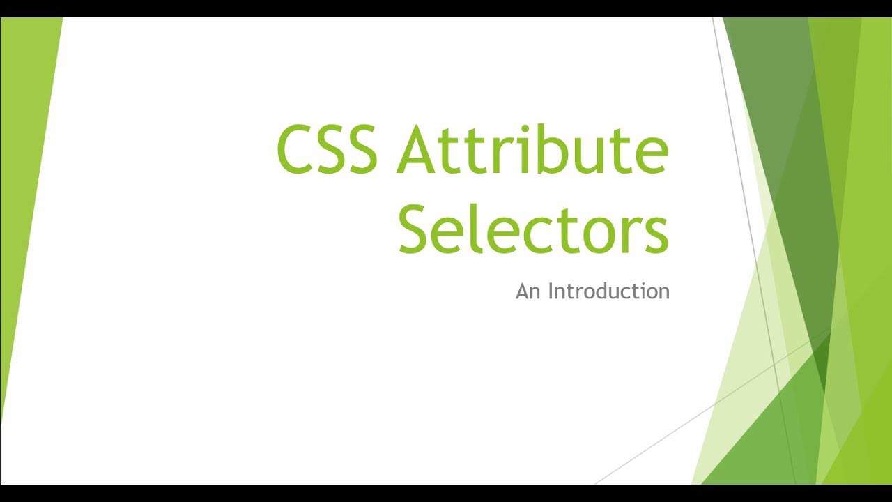 Attribute selectors for beginners - YouTube