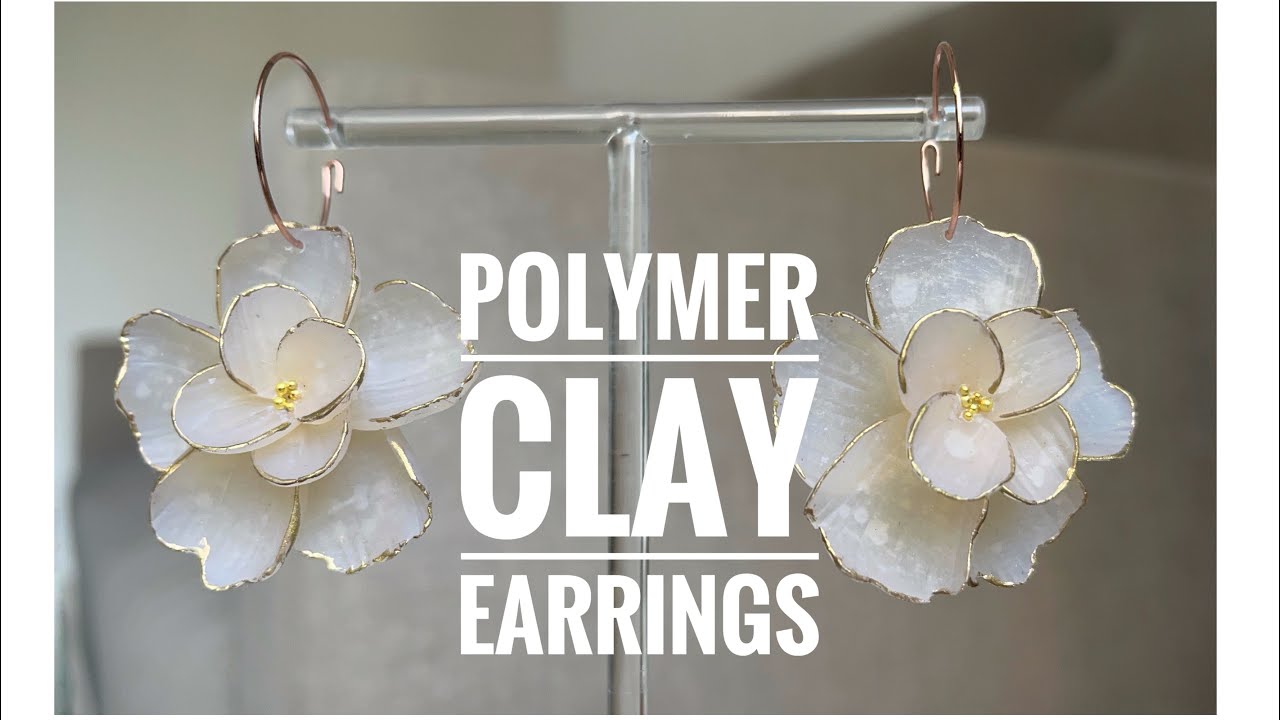#41 Flower polymer clay earrings beginners guide | easy polymer clay earrings