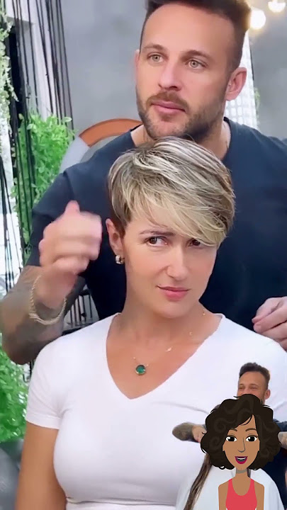 Watch Her Go From Long Boring Brown Hair To A Hot Blonde Pixie