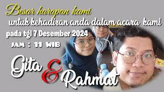 Walimatul Ursh Kak Gita Dan Mas Rahmat Ygl 7 D Esember 2024