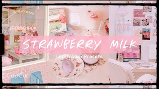 STRAWBERRY MILK AESTHETIC LIGHTROOM PRESETS - HOW TO EDIT SOFT AESTHETIC PHOTOS screenshot 1