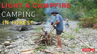 Old School Survival Camping | No Tent, No Sleeping Bag - Exploring in Deep Forest