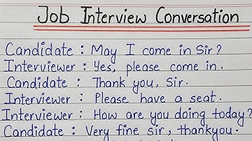 Job interview conversation ll Dialogue between interviewer and interviewee