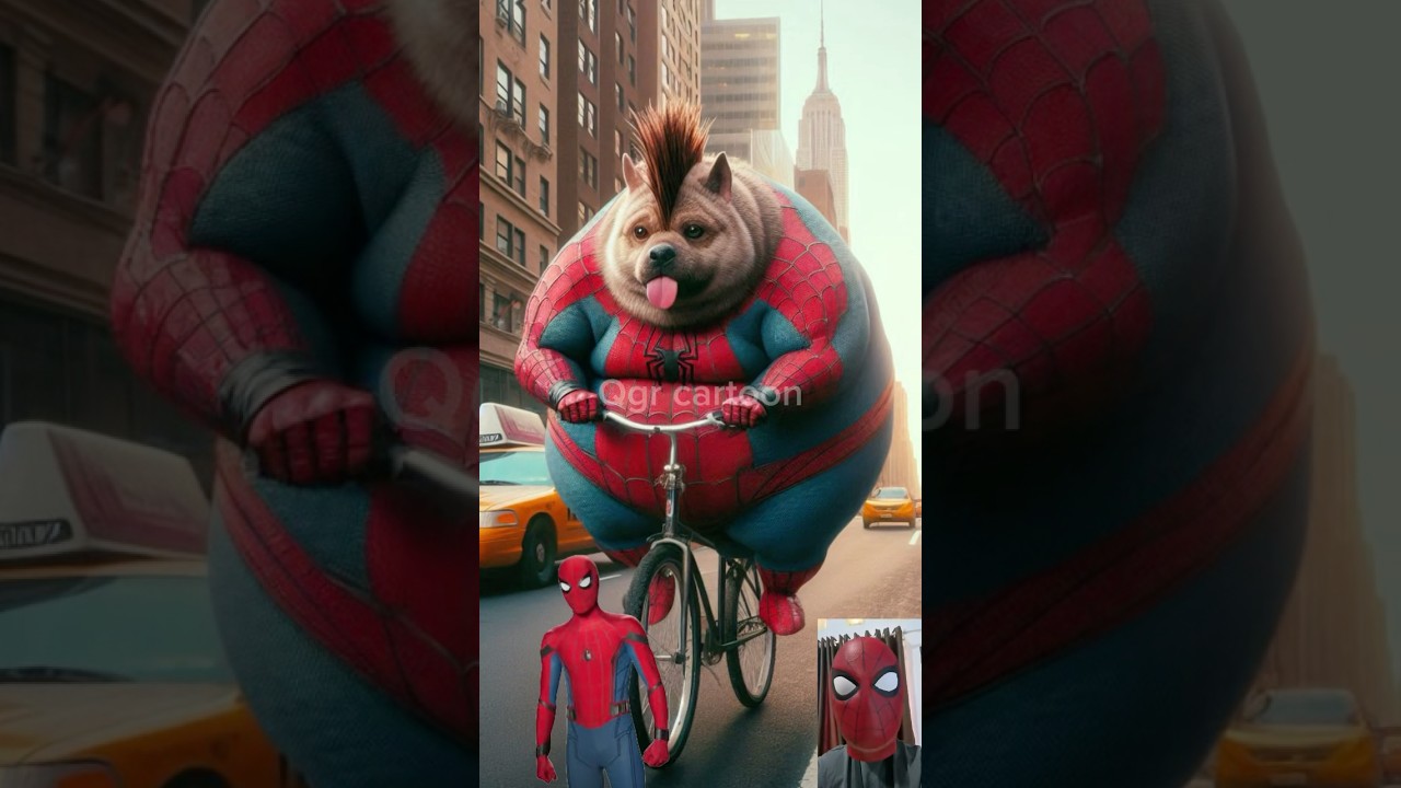 Fat superheroes Dog Riding a Bike! 🚲😂 avengers😱DC-All Characters