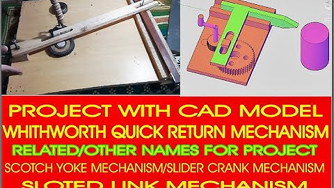 PROJECT IDEA  I WHIT  WORTH QUICK RETURN MECHANISM I ALONG WITH 3D CAD MODEL