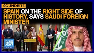 Spain On The Right Side Of History, Says Saudi Foreign Minister | Dawn News English