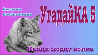 Тест на внимательность 5. Угадайка 5. Включи воображение! Найди морду волка