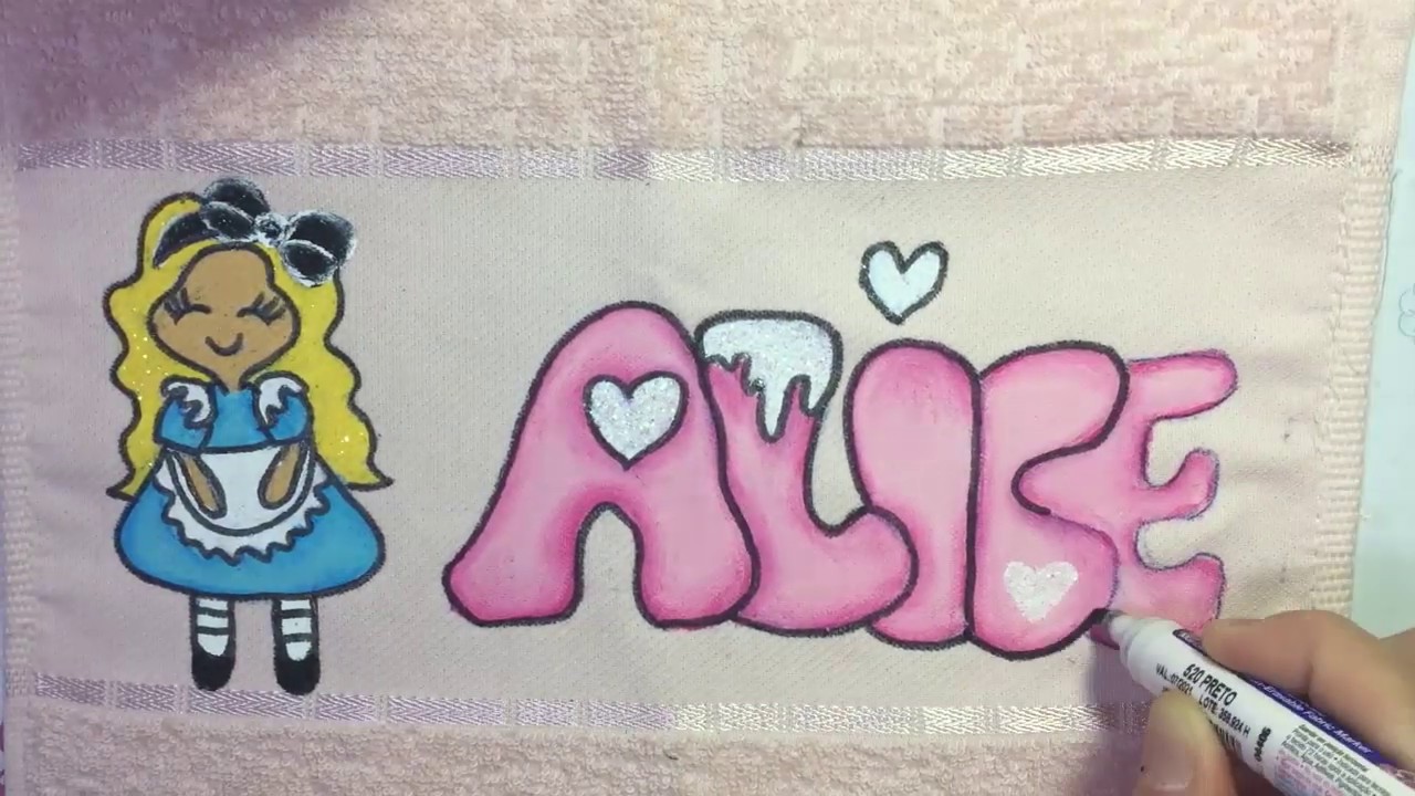 Toalha de boca pintada a mão