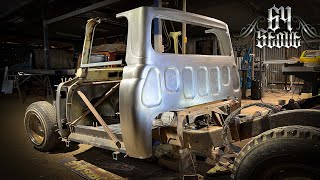 Roof chopping, customising and stretching the back of the cab  64 Toyota Stout build.