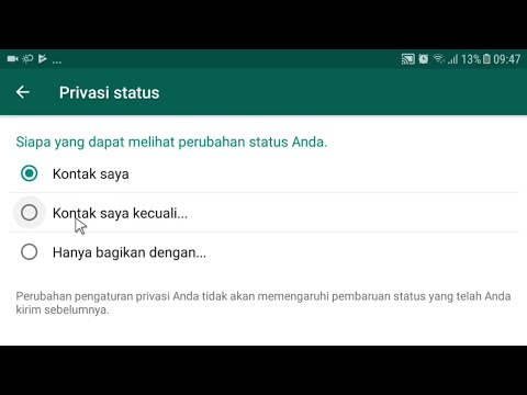 Cara setting privasi pada status whatsapp