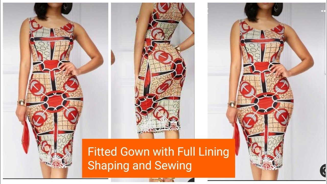 Fitted Gown with Full Lining || Cutting Shaping Sewing Fitted Gown with Full Lining || Cutting Shaping Sewing