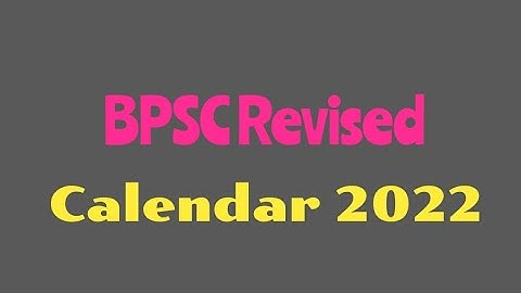BPSC Revised calendar 2022 Bpsc Calendar #bpsccalander #bpsc