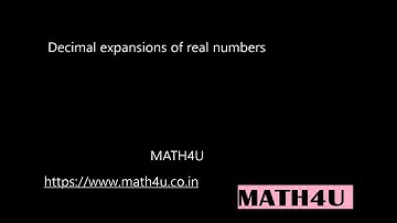 Real Numbers and their decimal expansion | Grade 9 | Number System Part 3 | MATH4U