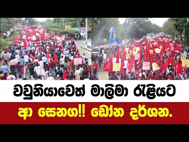 වවුනියාවෙත් මාලිමා රැළියට ලොකු සෙගක්!! ඩ්‍රෝන  දර්ශන.