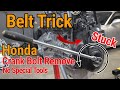 V9 honda crankshaft bolt stuckremoval all you need a old belt breaker bar and 19mm socket