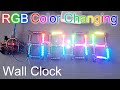 How to Make RGB Lighting Clock🌈 Neon Color Changing Wall Clock using ws2812 LEDs, DS3231, DHT11, UNO