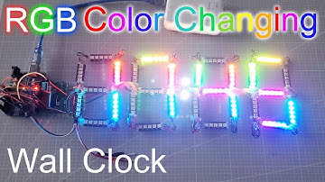 How to Make RGB Lighting Clock🌈 Neon Color Changing Wall Clock using ws2812 LEDs, DS3231, DHT11, UNO
