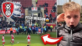 CRAZY Away Fans INVADE pitch at Rotherham vs Birmingham City