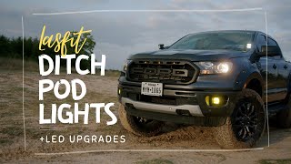 LASFit 3' Ditch Pod Review | Off Road Light Upgrades | 2019 Ford Ranger