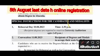 kuk 33rd convocation registration fees  dress code rehearsal compulsory 2023@letsupdatekurukshetra