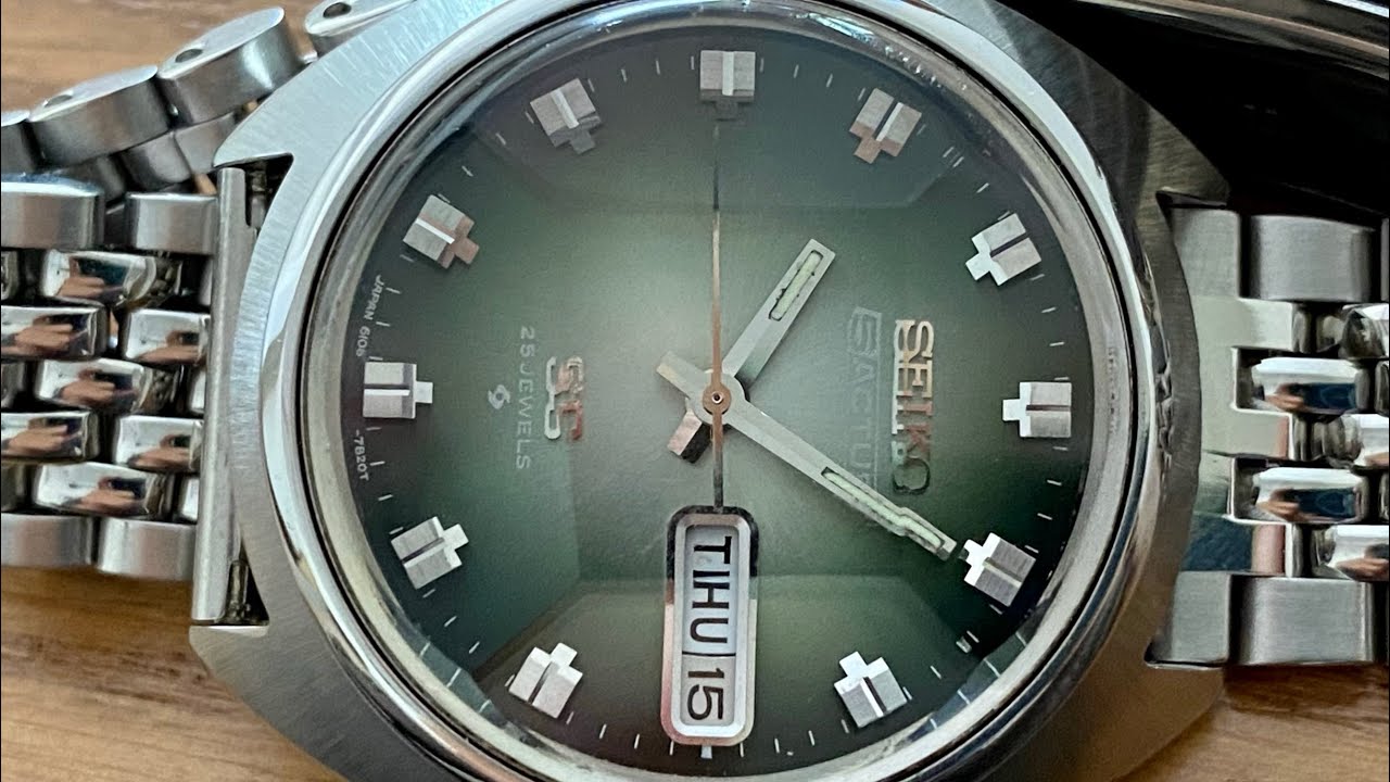 Vintage January 1973 Seiko Actus SS 6106-7600 (pump day/date) Hi 