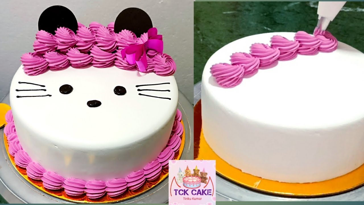 CAT cake/easy design birthday cake for kids//THE Tck cake/ YouTube