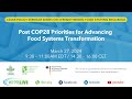 Cgiar seminar series  post cop28 priorities for advancing food systems transformation
