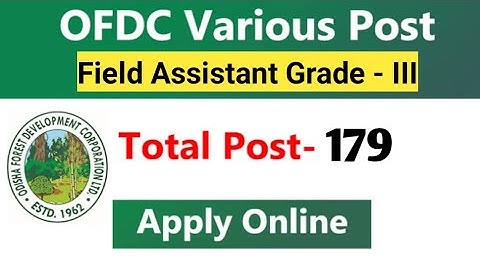 SPECIAL DRIVE OFDC FIELD ASSISTANT GRADE - III 179 POST