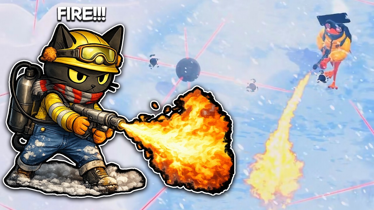 폭설로 쌓인 눈더미를 화염방사기로 녹이는 게임 (Froggy Hates Snow)