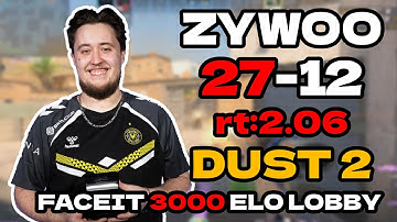 ZywOo (27-12) rt:2.06 5-STACK l EU FACEIT RANKED 3000 ELO LOBBY (dust2) | #cs2 #pov