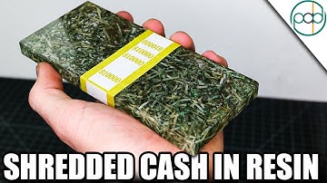Making a $10,000 Block of Shredded Cash in Resin