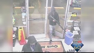 WATCH: Three masked men rob Quik Mart armed with knife and shotgun