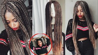 Como Hacer una Peluca de trenzas africanas/how to box braids wig