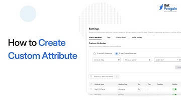 How to Create Custom Attribute in BotPenguin | Step-by-Step Tutorial