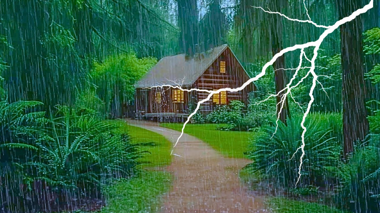 HEAVY RAIN AND THUNDER SOUNDS  DEEP SLEEP 🌧️⛈️Thunderstorm for Sleeping - Rain Sound Natural#2