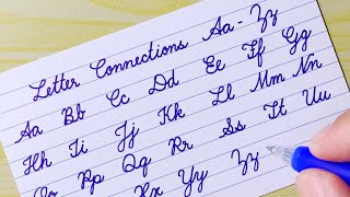 Capital and Small Letter Connections Aa-Zz in Cursive writing | How to write English cursive writing