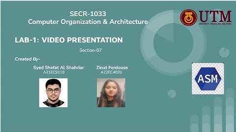 LAB-1: VIDEO PRESENTATION [COA-SECR1033] #utm #assembly