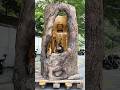 “Buddha Emerging from the Tree 🙏🪵 #statue #buddha #woodworking #workout #vishuart #woodstatue