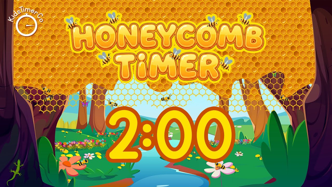 2 Minute Honeycomb Bee Visual Timer for Kids Classroom 🐝