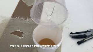 Fibreglass repair kit demonstration