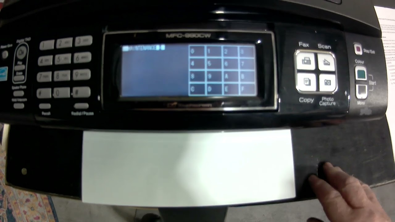 BROTHER MFC 990CW Power purge for blocked printhead