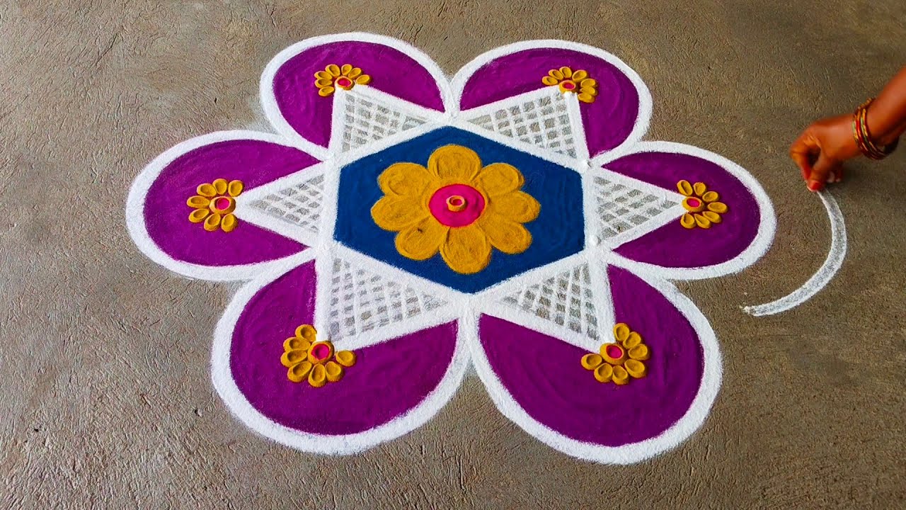 5×3 simple rangoli design ❤️❤️❤️❤️