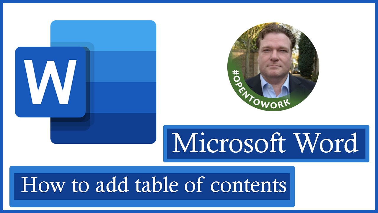 how to add table of contents in Word YouTube