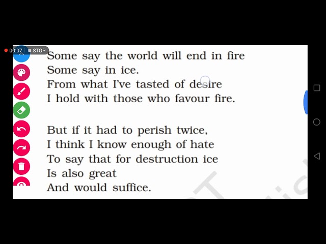Class 10 Poem Fire And Ice Part 3 Rhyming Scheme Youtube